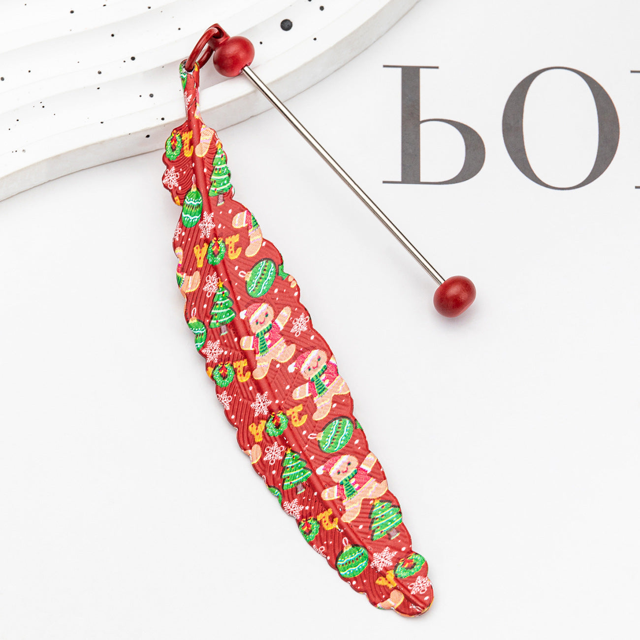 Wholesale New Christmas Halloween Feather Bookmark Handmade DIY Metal Bookmark